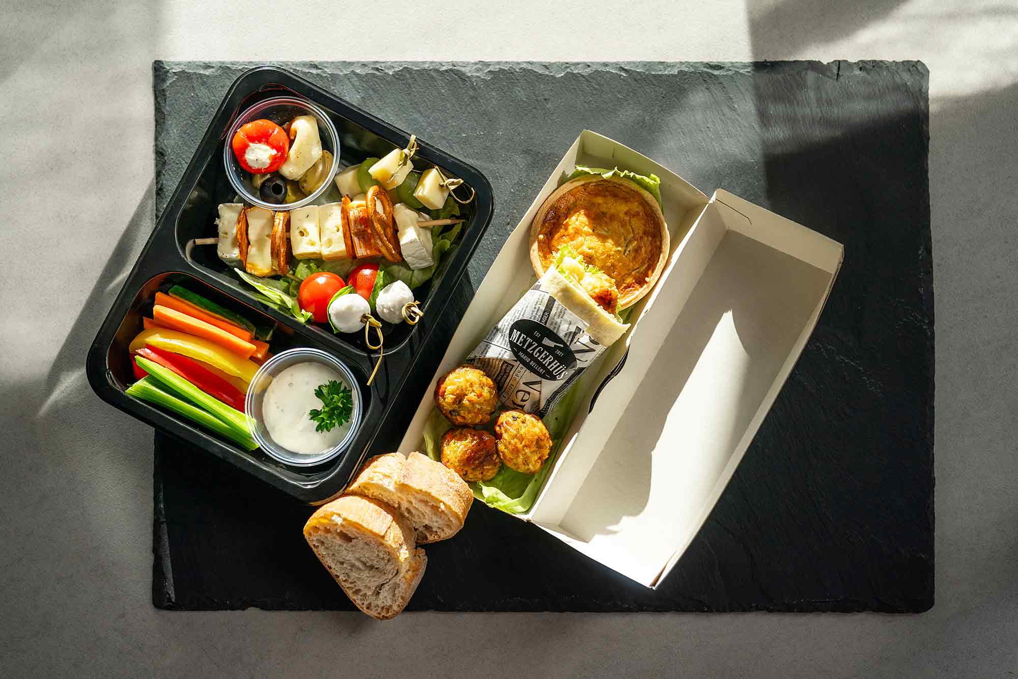 Genussbox vegetarisch mit regionalen Spezialitäten für ein Picknick in der Ortenau.